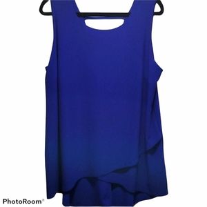 Worthington Blue Tulip Hem Tunic Top